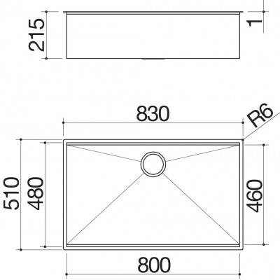 Barazza 1qa841i flexi Baignoire carrée r. "0" 80×46 inox