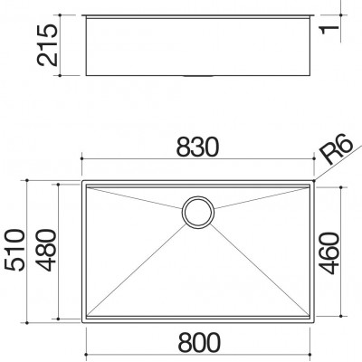 Barazza 1qa841i quadratische Flexi-Badewanne. „0“ 80×46 Edelstahl
