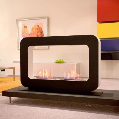 Safretti Curva dt Biocamino bifacciale a terra 70 cm h 74 - nero
