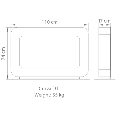 Safretti Curva dt Biocamino bifacciale a terra 110 cm h 74 - bianco