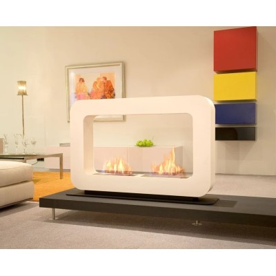 Safretti Curva dt Biocamino bifacciale a terra 110 cm h 74 - bianco