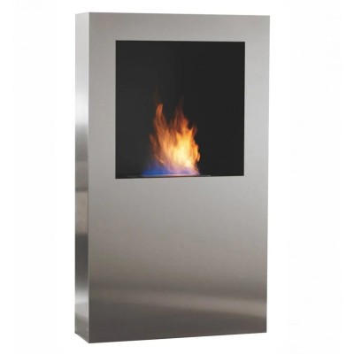 Safretti Cubico xl Biocamino a parete 70 cm h 120 - acciaio inox