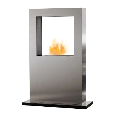 Safretti Cubico xt Biocamino bifacciale a terra 70 cm h 124 - acciaio inox