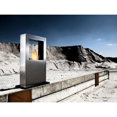 Safretti Cubico xt Biocamino a terra 70 cm h 124 - acciaio inox
