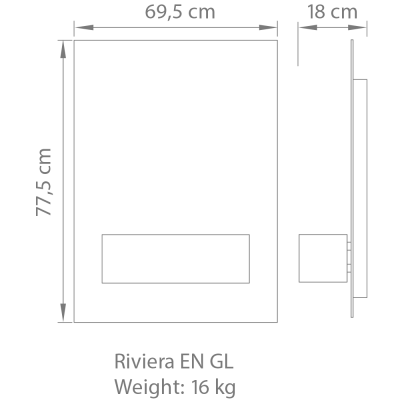 Safretti Riviera en gl biocamino da parete 70 cm - vetro nero - inox