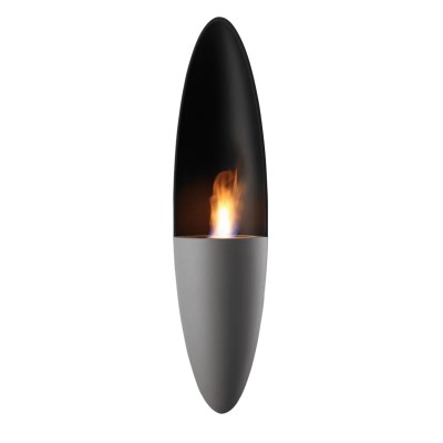 Safretti Prometheus pg biocamino a parete 20 cm - grigio