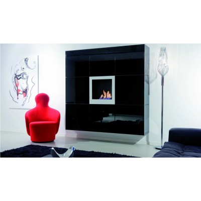Safretti Nemo fw Biocamino quadrato a parete 60 cm - bianco