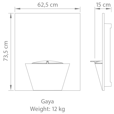 Safretti Gaya biocamino a parete 63 cm - nero