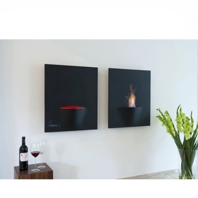 Safretti Gaya biocamino a parete 63 cm - nero