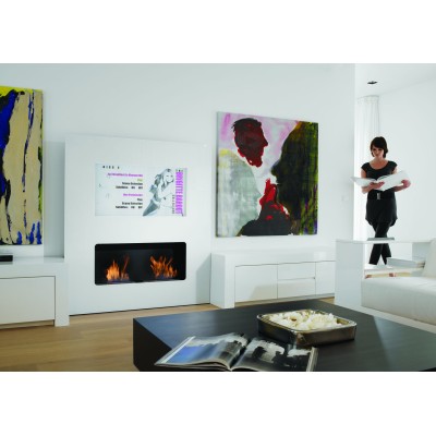 Safretti Double Vision 49” Biocamino con televisore 150 cm - vetro bianco