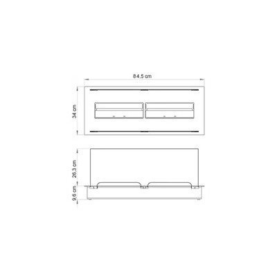 Safretti Burner 2.2 bruciatore bioetanolo doppio 85 cm