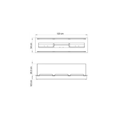 Safretti Burner 3.2 bruciatore bioetanolo triplo 120 cm