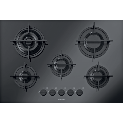 Barazza 1pmd70n placa de gas mood 75 cm vitrocerámica negra