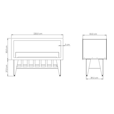 Magic-Fire Incanto 2000 st multicolor double-sided built-in electric steam fireplace 220 cm