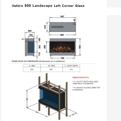 Cheminée électrique encastrable Ilektro 950 Landscape MKIII