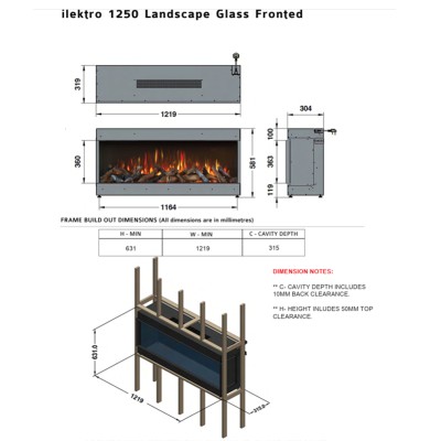 Cheminée électrique encastrable Ilektro 1250 Landscape MKIII
