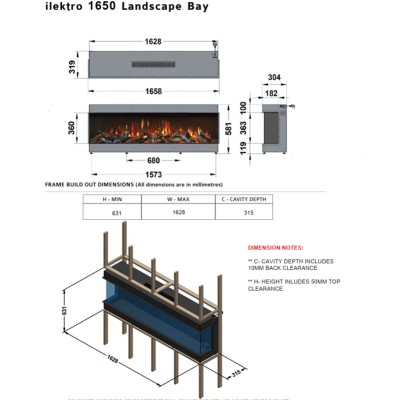 Cheminée électrique encastrable Ilektro 1650 Landscape MKIII