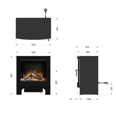 Chauffage électrique LED Ilektro Woodland 57 cm