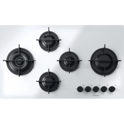 Barazza 1pmd95b mood placa de gas 90 cm vitrocerámica blanca