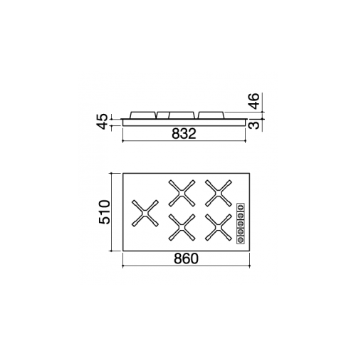 Bertazzoni P755CHERAX Heritage Piano cottura a gas 5 fuochi cm 75 - avorio  / inox