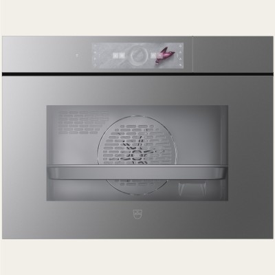 V-Zug 2304500009 CombiSteamer V6000 45PFY Dampfgarer mit Wasseranschluss, Höhe 45 cm - Platin