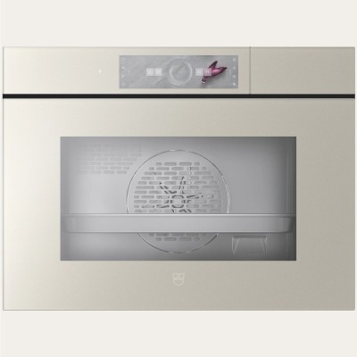 Vaporera combinada V-Zug 2304500026 V6000 45BFY con conexión de agua, 45 cm de alto - perla