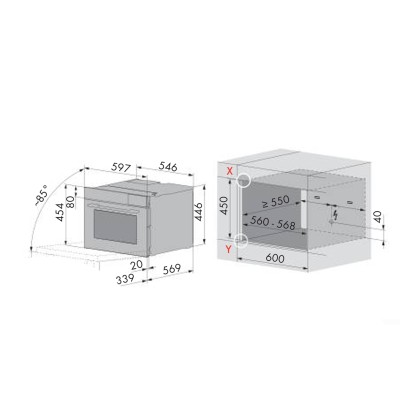 Horno combinado de vapor empotrable V-Zug 2303100004 CombiSteamer V4000 45N, 45 cm de alto, negro.