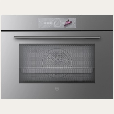 V-Zug 2304100012 V6000 forno microonde a vapore combinato da incasso h 45 cm - platino