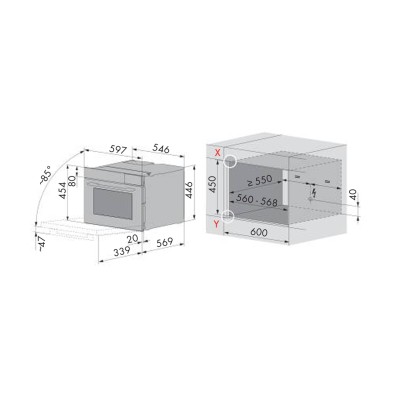 V-Zug 2304100017 V6000 forno microonde a vapore combinato da incasso h 45 cm - perla