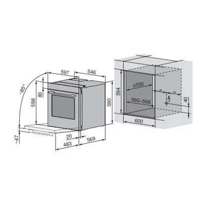 V-Zug 2105700019 Combair V6000 60PP forno pirolitico 60 cm - platino
