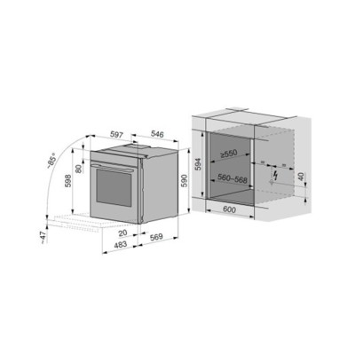 V-Zug 2105500009 Combair V4000 60P forno pirolitico da incasso 60 cm - nero