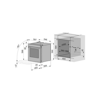 V-Zug 2104300015 Horno empotrado Combair V2000 60P 60 cm - platino
