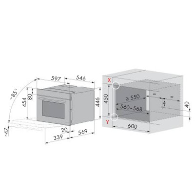V-Zug 2105800006 Combair V4000 45NP forno pirolitico da incasso h 45 cm - nero