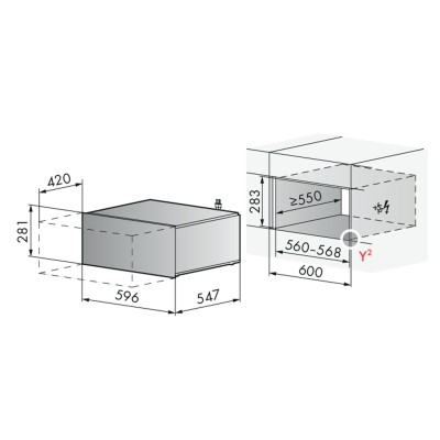 copy of V-Zug 3403000002 V4000 28 cassetto scaldavivande - nero