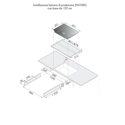 V-Zug 3113200008 V6000 Fullflex piano cottura induzione 70 cm - nero