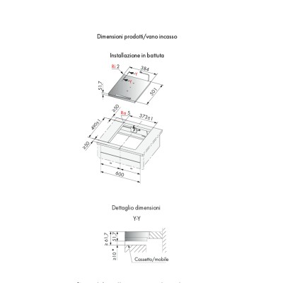 V-Zug 3117800002  V2000 I402 piano induzione domino 40 cm - nero