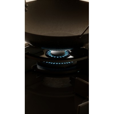 V-Zug 3107260515 GAS951GSAZ piano cottura a gas 90 cm - vetro nero
