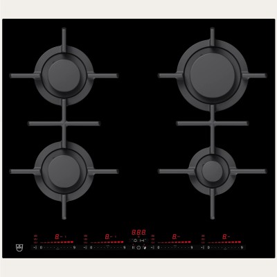 V-Zug 3107160415 GAS641GSAZ piano cottura a gas 60 cm - vetro nero