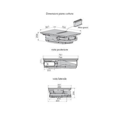 V-Zug 3109600001 V4000 I804 piano induzione con cappa integrata 76 cm