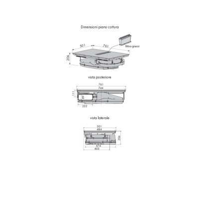 V-Zug 3109500001 V2000 I804 piano induzione con cappa integrata 76 cm