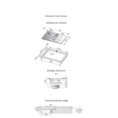 V-Zug 3109500001 V2000 I804 piano induzione con cappa integrata 76 cm