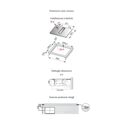 V-Zug 3117500005 V2000 I604 piano induzione con cappa integrata 60 cm nero opaco