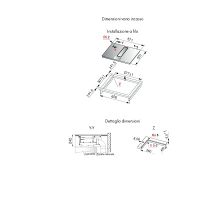 V-Zug 3117500005 V2000 I604 piano induzione con cappa integrata 60 cm nero opaco