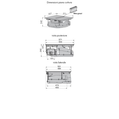 V-Zug 3117600001 V2000 I604 piano induzione con cappa integrata 60 cm
