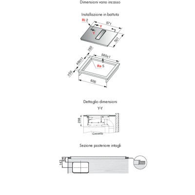 V-Zug 3117600001 V2000 I604 piano induzione con cappa integrata 60 cm