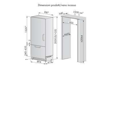 V-Zug 5113300003 V6000 90 Supreme frigorifero combinato da incasso 90 cm