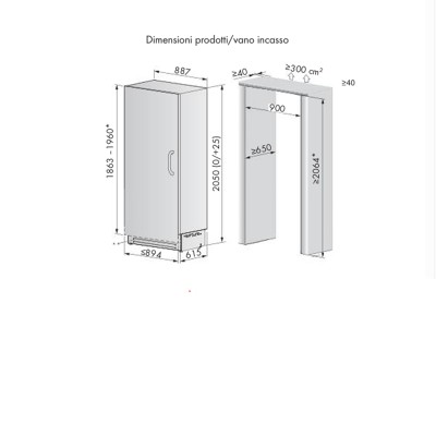 V-Zug 5109800013 V6000 90 Supreme frigorifero da incasso 90 cm