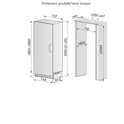 V-Zug 5111600011 V6000 75 Supreme frigorifero da incasso 75 cm