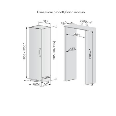 V-Zug 5300600001 Freezer V6000 60 Supreme congelatore da incasso 60 cm h 205