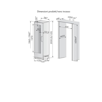 V-Zug 5115400005 V6000 60 Supreme cantina vini da incasso 60 cm h 205